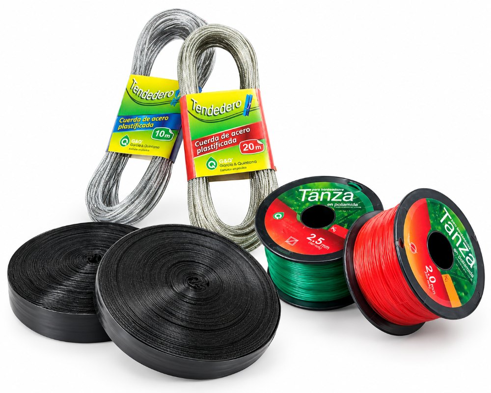 Tanzas para bordeadora, tendederos de acero plastificado y cintas fabricados por G&Q