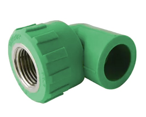 Codo con inserto metálico hembra PPR para termofusión fabricado por G&Q
