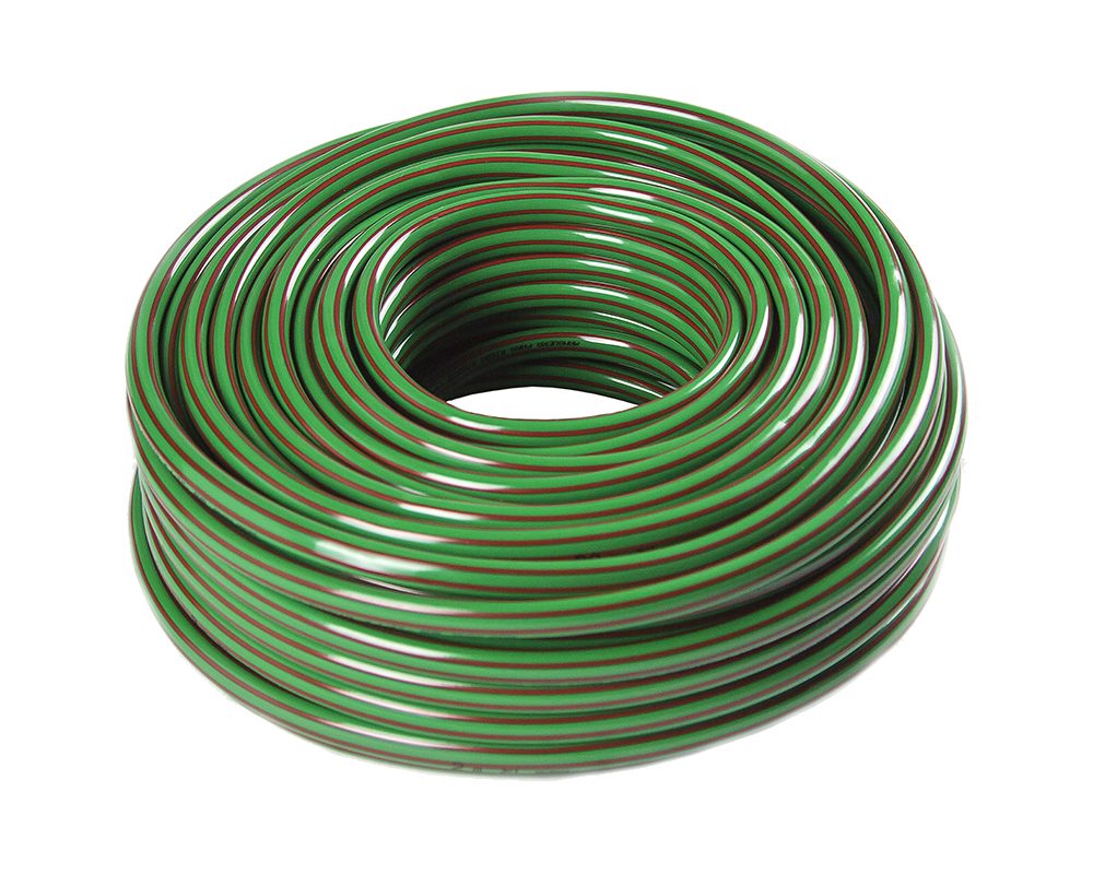 Manguera de riego bicolor especial verde con líneas rojas fabricada por G&Q